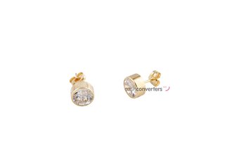 pendientes oro 18k con piedra con circonita