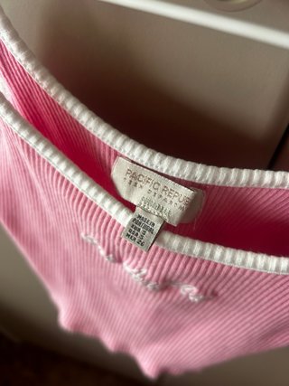 Top tirantes Pull&bear letras Los Angeles rosa.