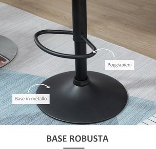 Set di 2 Sgabelli da Bar con Altezza Regolabile, Base in Metallo e Seduta in Velluto, Sgabelli da Cucina Girevoli con Schienale e Poggiapiedi, 51.5x57.5x93-114.5cm, Grigio