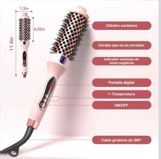 Cepillo térmico alisador y rizador iónico