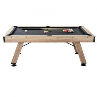 Mesa de Billar, Mesa de Pool de 7 pies, Mesa de Billar Estable con Patas Ajustables, Juego de Mesa de Pool Incluye Bolas, Queues, Tizas y Cepillo, Color Madera con Tela Negra, Perfecta para Sala d...