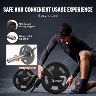 Barra de Sentadillas de Seguridad, Barra de Sentadillas de 700 LBS, Accesorio de Barra de Sentadillas de Seguridad con Almohadillas para Hombros y Brazos, Barra de Peso de 28 mm de Diámetro, Ideal...
