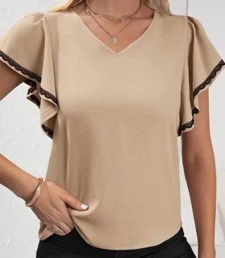 Blusa volantes encaje nueva sin etiqueta S