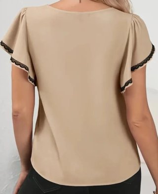 Blusa volantes encaje nueva sin etiqueta S