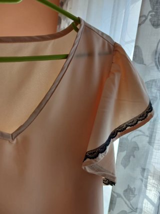 Blusa volantes encaje nueva sin etiqueta S