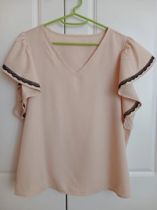 Blusa volantes encaje nueva sin etiqueta S
