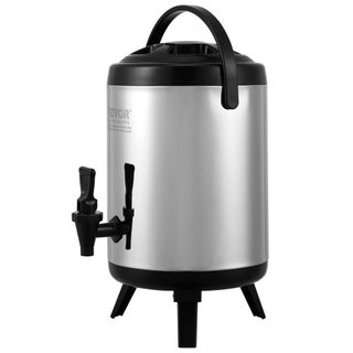 Dispensatore di Bevande Isolato in Acciaio Inox, 1,5 Gal/6 L, Dispenser Termico per Bevande Calde e Fredde con Manico a Rubinetto, Adatto per Tè Caldo, Caffè, Acqua, Ristorante...