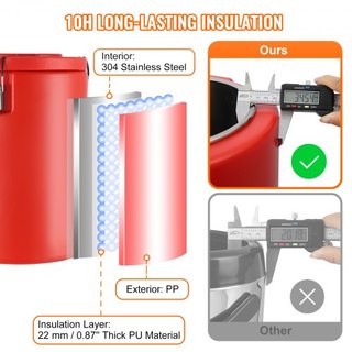 Dispensatore di Bevande Isolato in Acciaio Inox, 4,5 Gal 17,2 L, Distributore Termico Caldo e Freddo con Maniglia, Adatto per Tè Caldo, Caffè, Acqua, Resta...