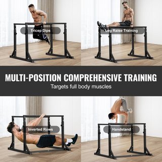 Barra de Dips, Capacidad de 363 kg, Estación de Barra de Dips de Alta Resistencia con Altura Ajustable, Estación de Barra de Dips para Entrenamiento de Fuerza en el Hogar