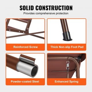 Silla Colgante de Patio para 3 Personas, Silla Colgante de Patio Exterior con Dosel Ajustable, Silla de Porche con Descansabrazos, Tela Teslin y Estructura de Acero Aleado, para Balcón, Jardín, Pa...
