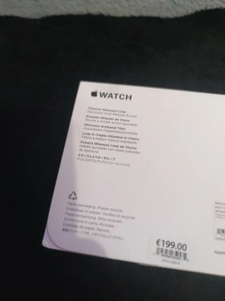 Correa Apple Watch black Titanium milanese loop L