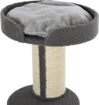 Rascador de Árbol para Gatos con Cama, Cojín y Suave Tapizado Gris, Postes de Cuerda de Sisal Ø16.5 Cm, Altura 91Cm