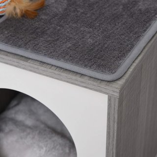 Árbol Rascador Multinivel para Gatos y Gatitos con Cama y Columna de Cuerda de Sisal, Gris, 59 X 39 X 62Cm