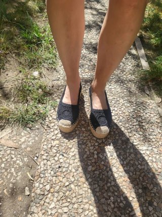Espadrillas VESTANTE Roma Crochet Nero