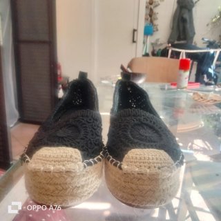 Espadrillas VESTANTE Roma Crochet Nero