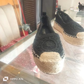 Espadrillas VESTANTE Roma Crochet Nero