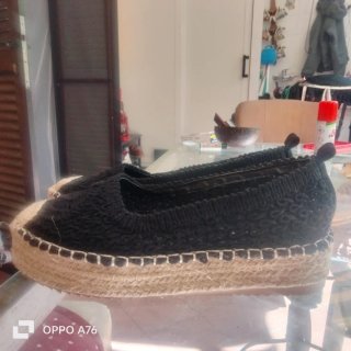 Espadrillas VESTANTE Roma Crochet Nero