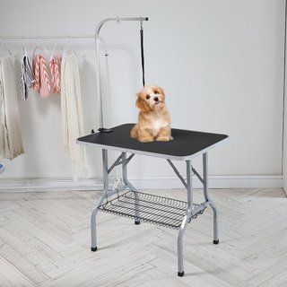Mesa de Grooming para Mascotas con Brazo y Abrazadera, Estación de Grooming para Perros de 915 x 610mm, Soporte de Grooming Plegable para Perros Medianos y Pequeños, Soporte para Caderas Sin Senta...