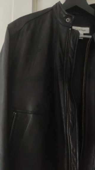 Chaqueta de cuero Calvin Klein negra