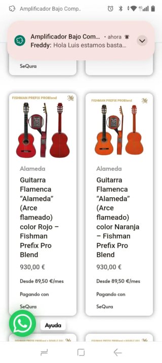 Guitarra flamenca amplificada roja