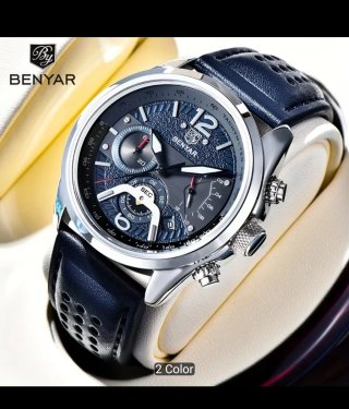 Reloj Benyar Elegante Hombre Azul/Plata