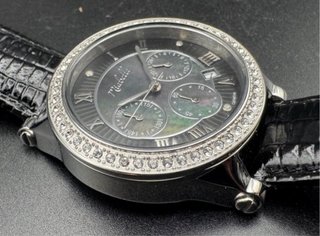 Reloj Miabelle Diamantes Mujer Negro/Plata