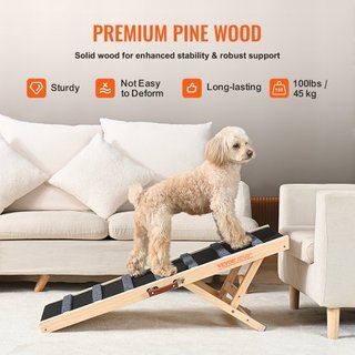 Rampas para Perros, Rampa Plegable para Mascotas para Cama, Rampa Ajustable para Perros Pequeños, Grandes, Viejos y Gatos, Rampa de Madera para Mascotas con Rampa de 100 cm de Largo, Ajustable de ...