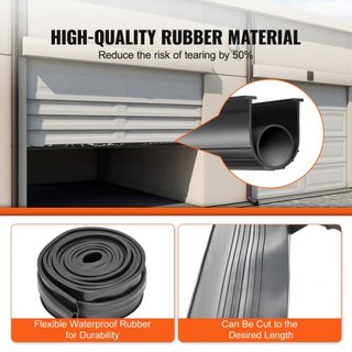 Sellos de Garaje de Caucho en la Parte Inferior, Combinación en Forma de U + O, Sello de Clima para la Parte Inferior de la Puerta de Garaje, Sello Impermeable de 3.05 m, Extremos en T de 8 mm y A...