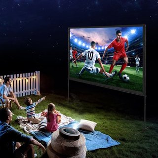 Pantalla de Proyector con Soporte, Pantalla de Película Exterior de 100 pulgadas 16:9 4K 1080 HD con Soporte, Pantalla de Proyección Sin Arrugas con Patas de Barra y Bolsa de Transporte, para Cine...