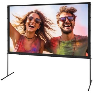 Pantalla de Proyector con Soporte, Pantalla de Película Exterior de 100 pulgadas 16:9 4K 1080 HD con Soporte, Pantalla de Proyección Sin Arrugas con Patas de Barra y Bolsa de Transporte, para Cine...