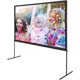 Pantalla de Proyector con Soporte, Pantalla de Película Exterior de 100 pulgadas 16:9 4K 1080 HD con Soporte, Pantalla de Proyección Sin Arrugas con Patas de Barra y Bolsa de Transporte, para Cine...