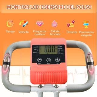 Bicicleta Plegable 2 en 1, Resistencia Magnética Ajustable 8 Niveles, Bicicleta Silenciosa para Casa con Sensor de Frecuencia Cardíaca, Elásticos para Brazos, Pantalla LCD, Volante de 2.5Kg