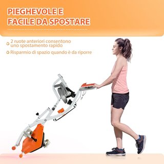 Bicicleta Plegable 2 en 1, Resistencia Magnética Ajustable 8 Niveles, Bicicleta Silenciosa para Casa con Sensor de Frecuencia Cardíaca, Elásticos para Brazos, Pantalla LCD, Volante de 2.5Kg