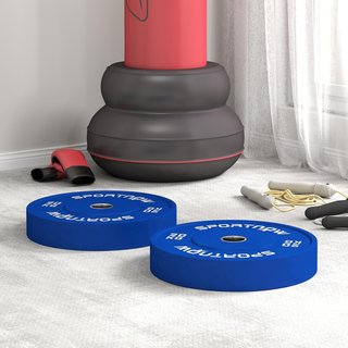 Conjunto 2 Discos de Peso 2X5/10/20 Kg de Goma, Discos para Gimnasio y Casa con Agujero de 5 Cm para Mancuernas y Barras