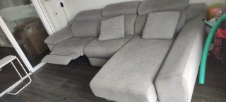 Sofá chaise longue 288 gris +2 relax motorizados