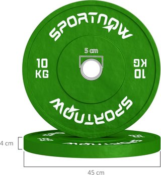 Conjunto 2 Discos de Peso 2X5/10/20 Kg de Goma, Discos para Gimnasio y Casa con Agujero de 5 Cm para Mancuernas y Barras