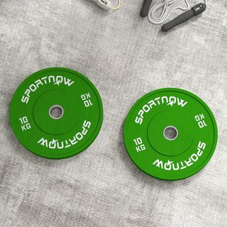 Conjunto 2 Discos de Peso 2X5/10/20 Kg de Goma, Discos para Gimnasio y Casa con Agujero de 5 Cm para Mancuernas y Barras