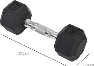 Juego De 2 Mancuernas De 4/5/6/10 Kg Hexagonales, Par De Pesas Para Gimnasio Con Agarre Antideslizante Y Recubrimiento De Goma, Negro