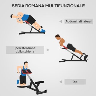 Banco Romano Multifuncional, Silla Romana Con Altura Ajustable para Hiperextensiones de Espalda, Banco de Abdominales Pesas Fitness para Entrenamiento en Casa, Capacidad 120Kg
