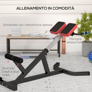 Banco Romano Multifuncional, Silla Romana Con Altura Ajustable para Hiperextensiones de Espalda, Banco de Abdominales Pesas Fitness para Entrenamiento en Casa, Capacidad 120Kg