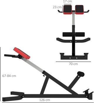 Banco Romano Multifuncional, Silla Romana Con Altura Ajustable para Hiperextensiones de Espalda, Banco de Abdominales Pesas Fitness para Entrenamiento en Casa, Capacidad 120Kg