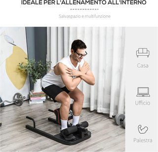 Macchina Squat 3 in 1, Macchina per Deep Sissy Squat, Sit up, Push up, Regolabile, Acciaio, Multifunzione, per Fitness, Allenamento, Leg Press, Addominali e Flessioni