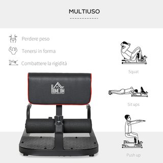 Macchina Squat 3 in 1, Macchina per Deep Sissy Squat, Sit up, Push up, Regolabile, Acciaio, Multifunzione, per Fitness, Allenamento, Leg Press, Addominali e Flessioni