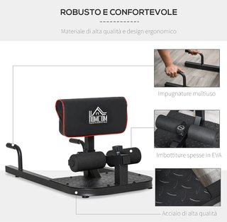 Macchina Squat 3 in 1, Macchina per Deep Sissy Squat, Sit up, Push up, Regolabile, Acciaio, Multifunzione, per Fitness, Allenamento, Leg Press, Addominali e Flessioni