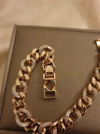 Pulsera Cubana Chapada en Oro 18k