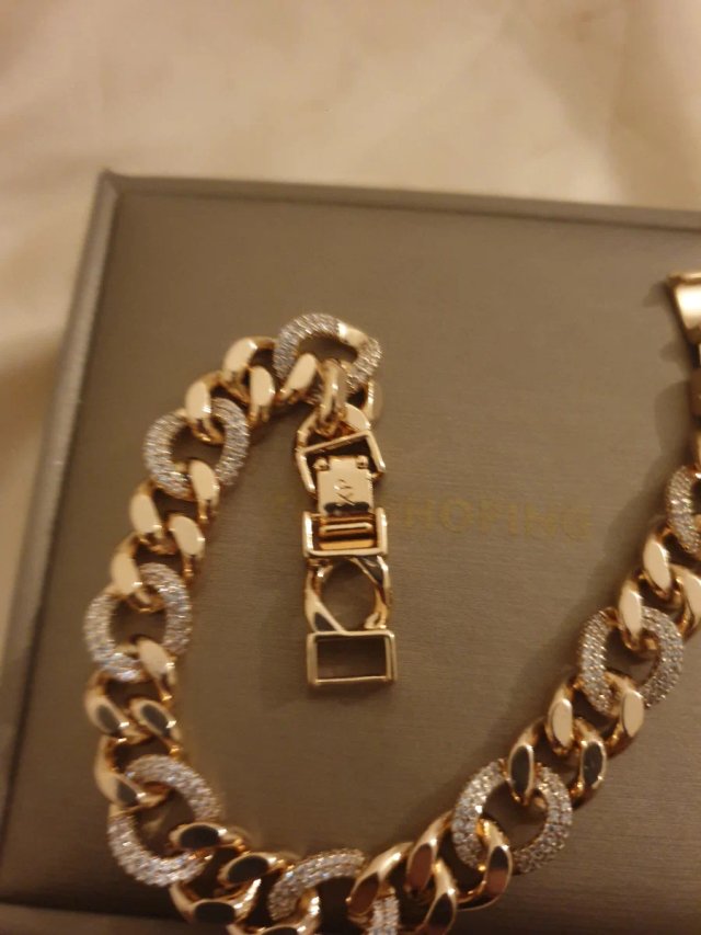 Pulsera Cubana Chapada en Oro 18k
