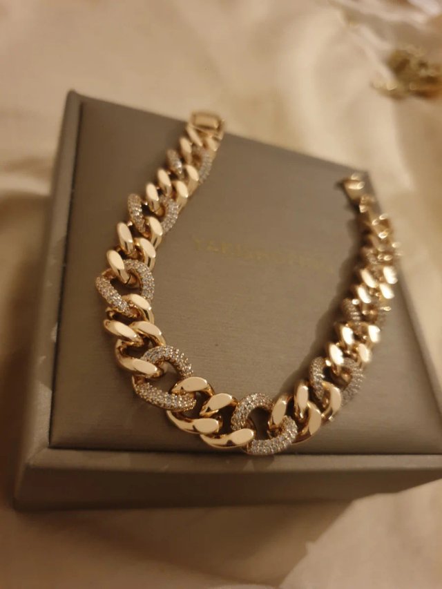 Pulsera Cubana Chapada en Oro 18k