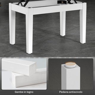 Taburete de Piano Con Altura Regulable 48-58 Cm, Banco de Piano Con Compartimento y Asiento Acolchado, Carga 200 Kg, en Piel PU, Patas de Madera de Caucho, para Teclado, Blanco