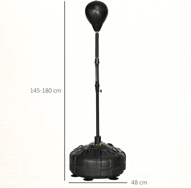Bola de Boxeo de Suelo para Adultos, Pungiball de Suelo con Base Rellenable y Ventosas, Altura Ajustable, Speed Bag para Gimnasio en Casa y Palestra