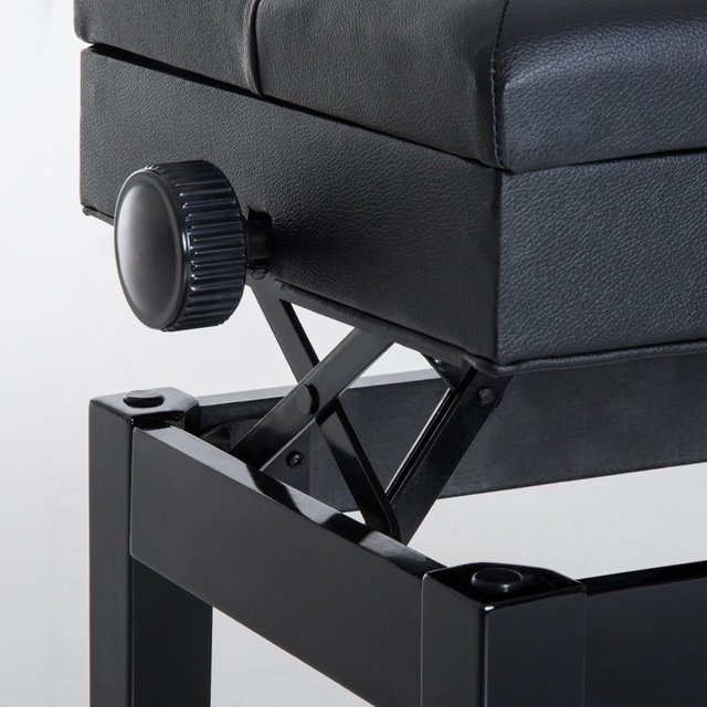 Taburete Banco Silla para Piano con Compartimento de Almacenamiento Altura Ajustable